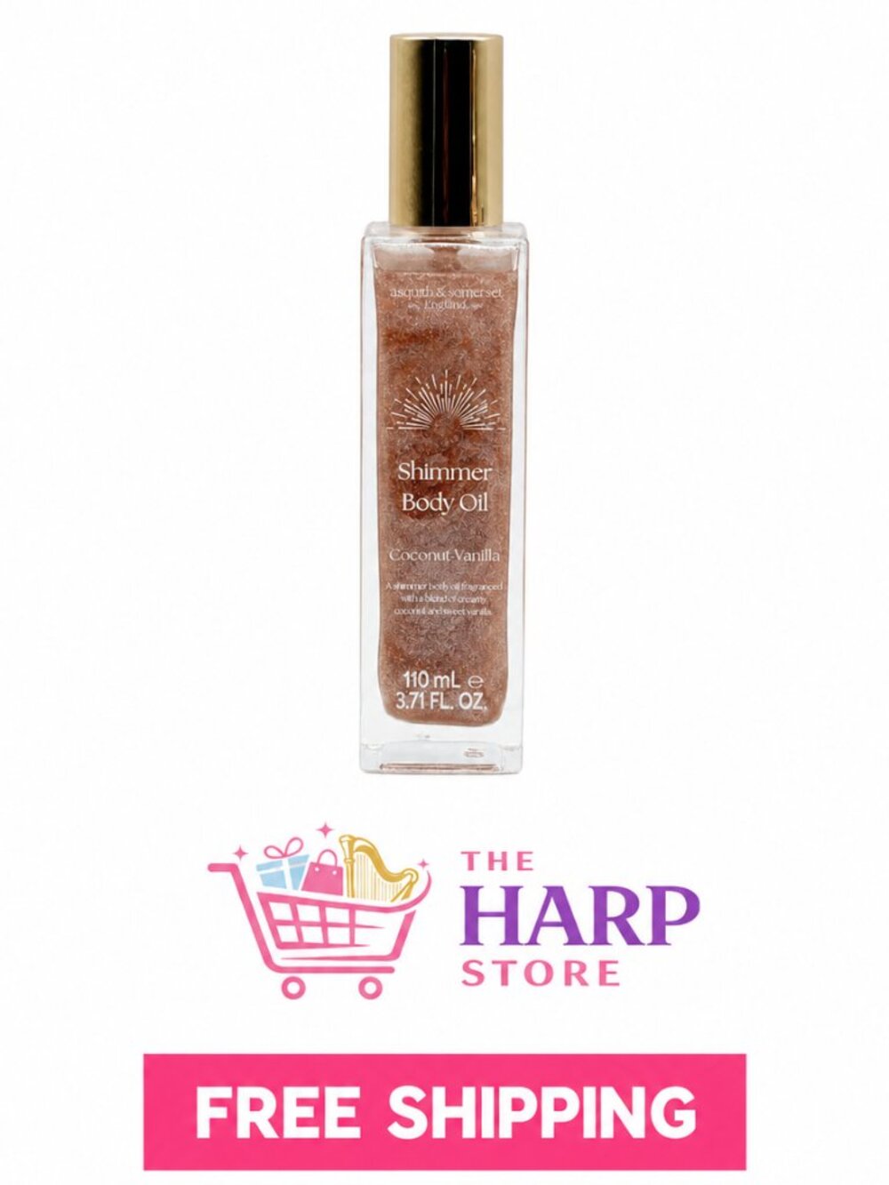 Asquith & Somerset Shimmer Body Oil Coconut Vanilla 110 mL / 3.71 fl oz